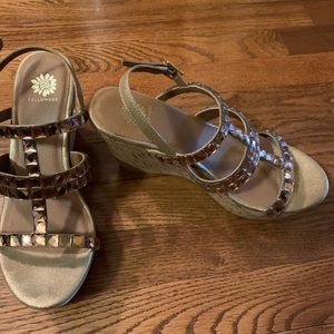 Yellow box Wedge Sandals